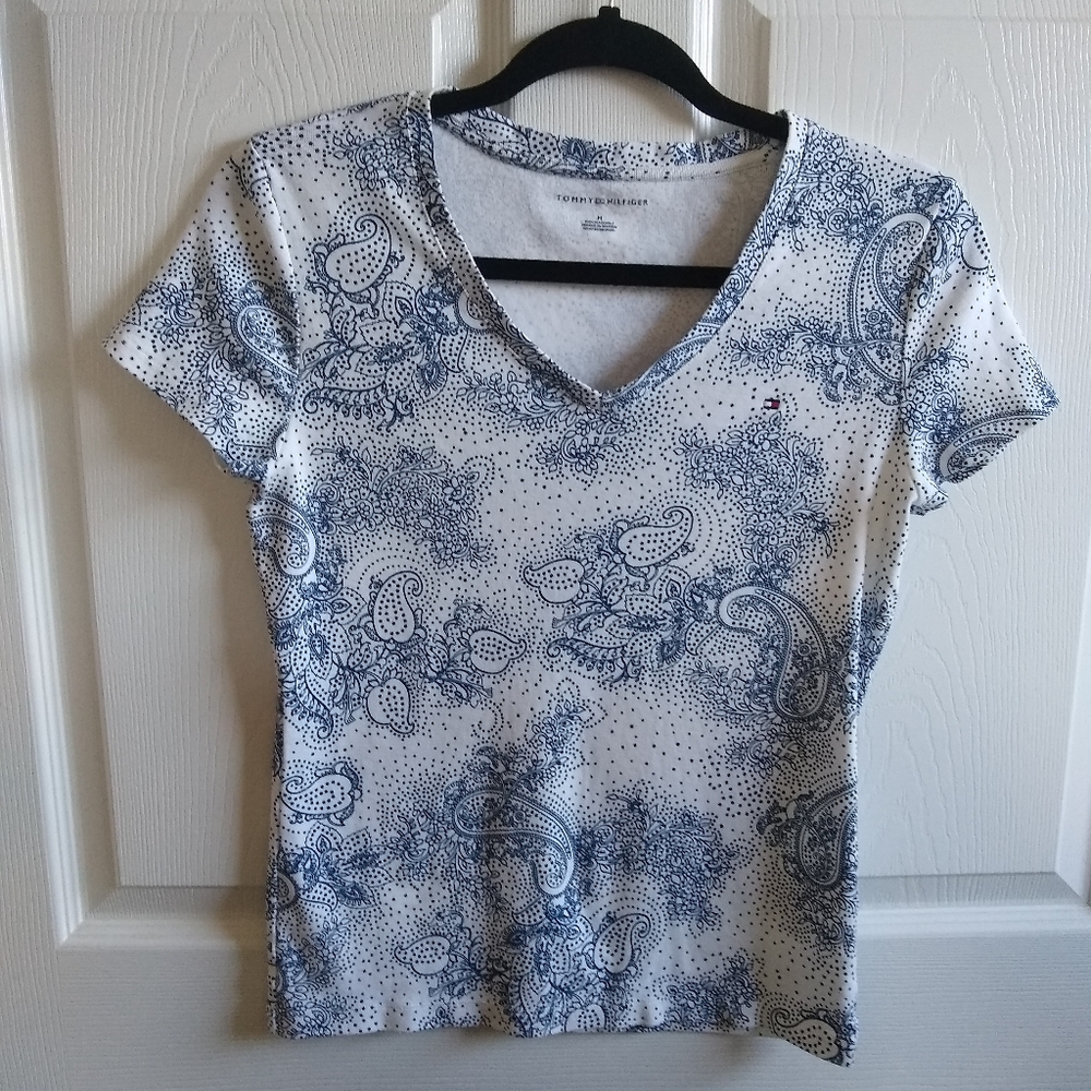 Tommy Hilfiger V Neck Stretch Top M